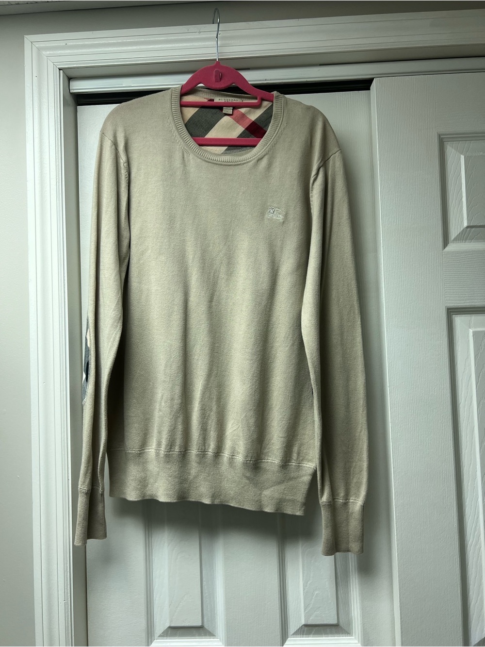 Burberry Men's Light Beige Crewneck Sweater